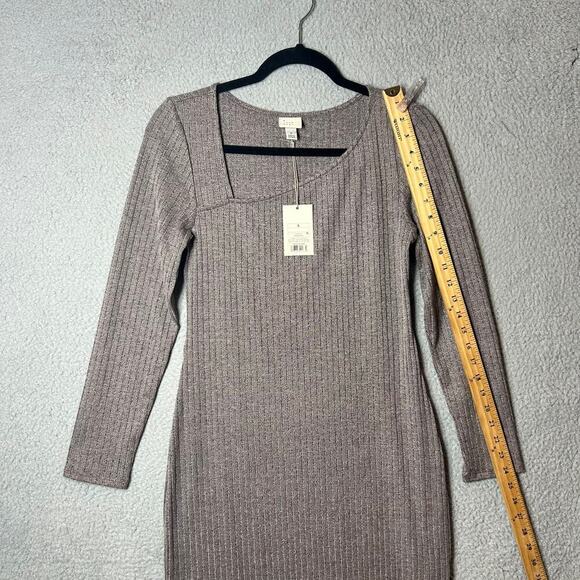A New Day Womens Dress S Brown Asymmetric Front Ribbed Maxi  Dress NEW - Picture 5 of 12